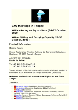CAQ Meetings in Tanger