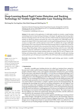 Deep-Learning-Based Pupil Center Detection and Tracking Technology for Visible-Light Wearable Gaze Tracking Devices