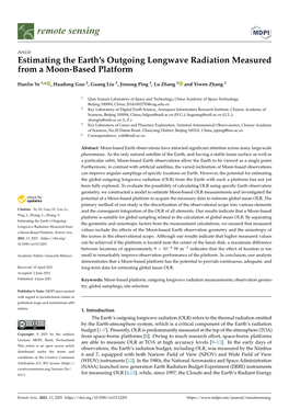 Estimating the Earth's Outgoing Longwave Radiation Measured