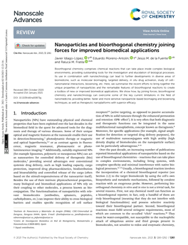 Nanoparticles and Bioorthogonal Chemistry Joining Forces For