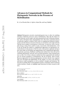 Advances in Computational Methods for Phylogenetic Networks in the Presence of Hybridization