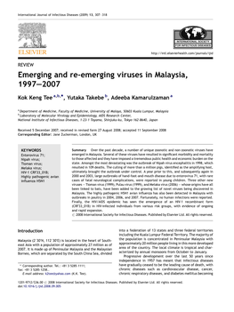 Emerging and Re-Emerging Viruses in Malaysia, 1997—2007
