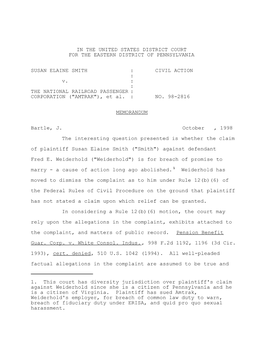 1. This Court Has Diversity Jurisdiction Over Plaintiff's Claim Against Weiderhold Since She Is a Citizen of Pennsylvania and He Is a Citizen of Virginia