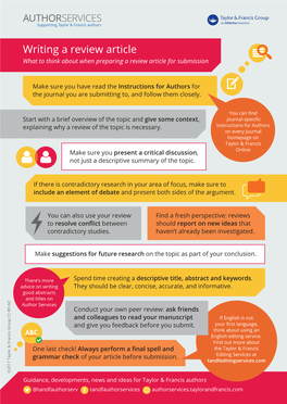 Writing a Review Article What to Think About When Preparing a Review Article for Submission