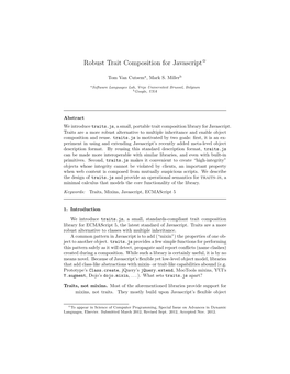 Robust Trait Composition for Javascript$