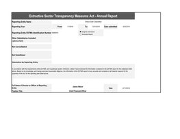 Extractive Sector Transparency Measures Act - Annual Report