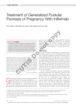 Treatment of Generalized Pustular Psoriasis of Pregnancy with Infliximab