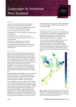 Languages in Aotearoa New Zealand