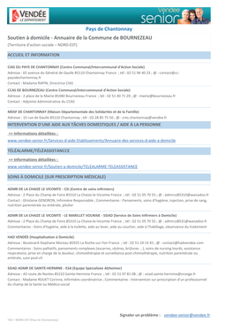 Soutien À Domicile - Annuaire De La Commune De BOURNEZEAU (Territoire D'action Sociale – NORD-EST)