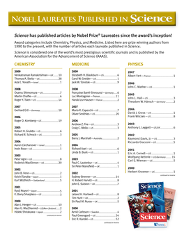 Nobel Laureates Published In