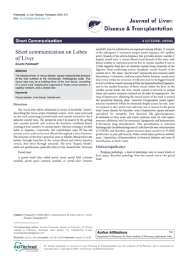 Short Communication on Lobes of Liver