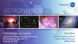 NASA Astrophysics Update