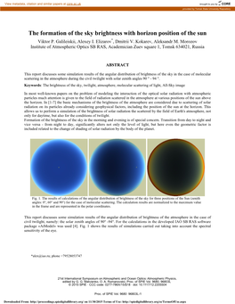 The Formation of the Sky Brightness with Horizon Position of the Sun Viktor P