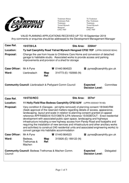 Page 1 of 5 VALID PLANNING APPLICATIONS RECEIVED up TO