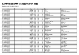 KAMPPROGRAM VILDBJERG CUP 2019 Opdateret 18-07-2019 Kl