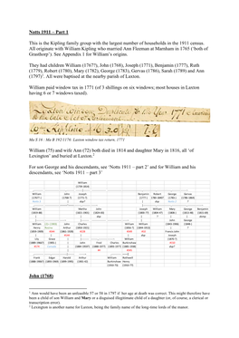 Notts 1911 – Part 1 This Is the Kipling Family Group with the Largest