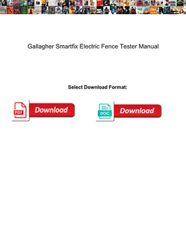 Gallagher Smartfix Electric Fence Tester Manual