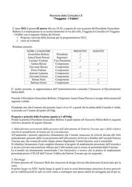 Riunione Della Consulta N.8 