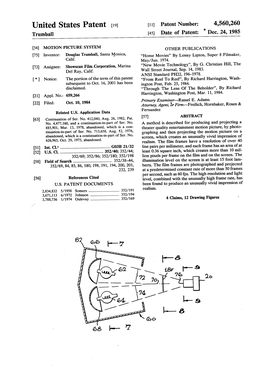 United States Patent (19) 11 Patent Number: 4,560,260 Trumball (45) Date of Patent: Ck