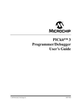 Pickit 3 Programmer/Debugger User's Guide