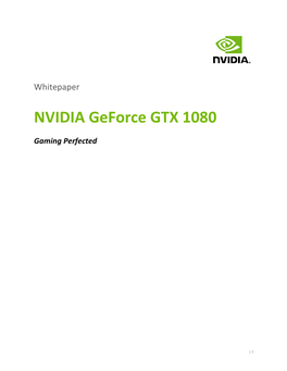 Geforce GTX 1080 Whitepaper Introduction