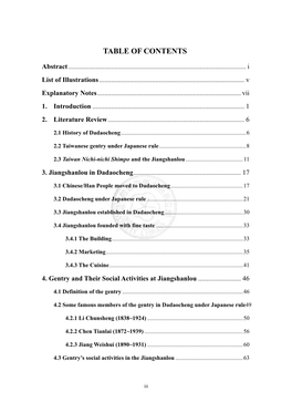 Table of Contents