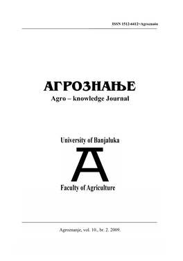 AGROZNAWE Agro – Knowledge Journal