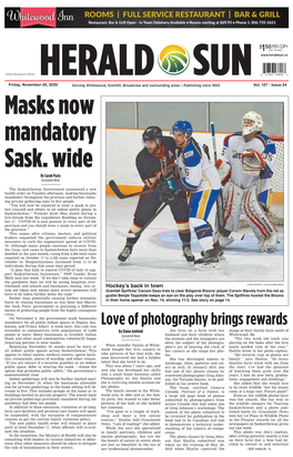 Masks Now Mandatory Sask. Wide by Sarah Pacio Grasslands News