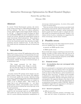 Interactive Stereoscopy Optimization for Head-Mounted Displays