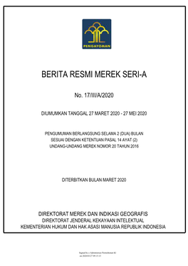 Berita Resmi Merek Seri-A