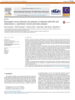 Nevirapine Versus Efavirenz for Patients Co-Infected with HIV And