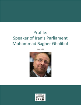 Profile: Speaker of Iran's Parliament Mohammad Bagher Ghalibaf