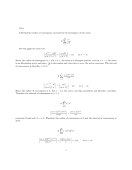 11.8 3-20 Find the Radius of Convergence And