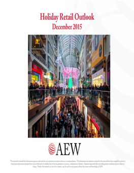 Holiday Retail Outlook December 2015