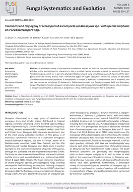 Taxonomy and Phylogeny of Cercosporoid Ascomycetes on Diospyros Spp