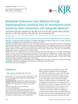 Retrograde Endovenous Laser Ablation Through Saphenopopliteal