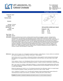 Cafestol Linoleate LKT Laboratories, Inc