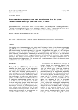 Long-Term Forest Dynamic After Land Abandonment in a Fire Prone