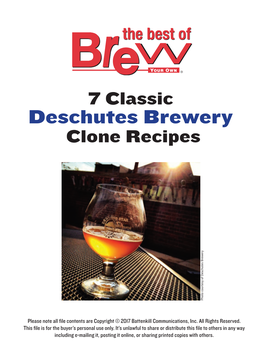 Deschutes Brewery Clone Recipes Photo Courtesy of Deschutes Brewery Deschutes of Courtesy Photo