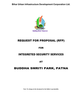 (Rfp) Integreted Security Services Buddha Smriti Park, Patna