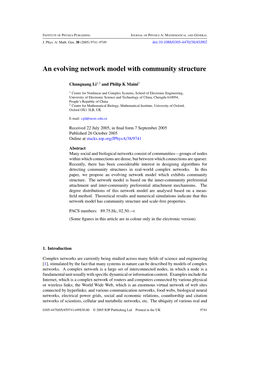 An Evolving Network Model with Community Structure