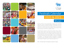 Festivals Calendar 2020 & 2021
