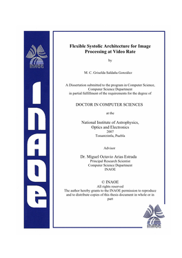 Flexible Systolic Architecture for Image Processing at Video Rate