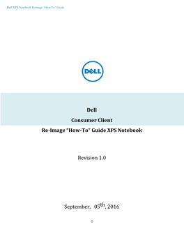 Dell XPS 13-9360 Re-Image Guide