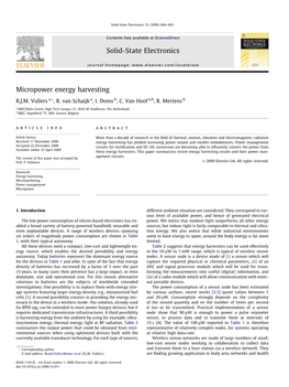 Micropower Energy Harvesting