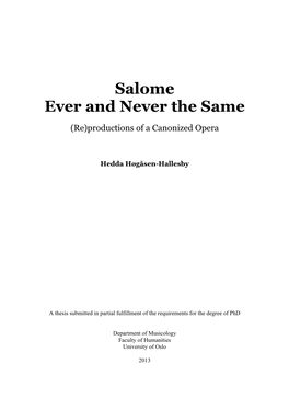 Salome Ever and Never the Same