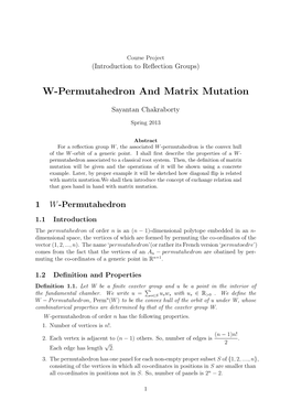 W-Permutahedron and Matrix Mutation