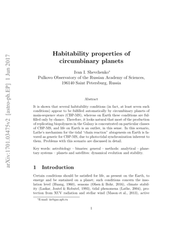 Habitability Properties of Circumbinary Planets