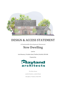 DESIGN & ACCESS STATEMENT New Dwelling