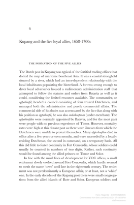 6 Kupang and the Five Loyal Allies, 1658-1700S |